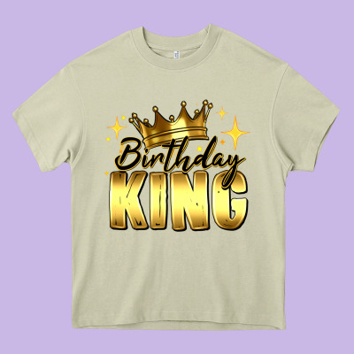 Birthday King Heavy Core Tee Designed By Ranaportraitstore