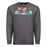 Charcoal Heather love and love letters Premium Sweatshirt - AdoDesignShop