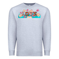 Heather Grey love and love letters Premium Sweatshirt - AdoDesignShop
