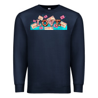 Navy love and love letters Premium Sweatshirt - AdoDesignShop