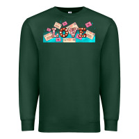 Sports Green love and love letters Premium Sweatshirt - AdoDesignShop