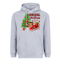 Heather Grey Cowgirl Christmas Heavyweight Hoodie - AdoDesignShop