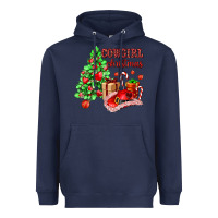 Navy Cowgirl Christmas Heavyweight Hoodie - AdoDesignShop