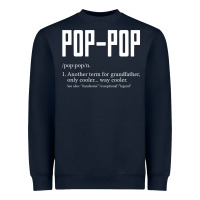 Navy Pop Pop Gifts Grandpa Fathers Day Pop-Pop Heavyweight Sweatshirt - SnappyArt