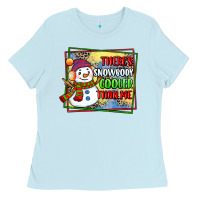 Baby Blue theres snowbody cooler than me Ladies Tee - CowGirlArtShop