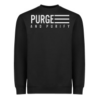 Black Purge And Purify Graphic Heavyweight Sweatshirt - SnappyArt