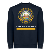 Navy new hampshire state flag new Heavyweight Sweatshirt - SnappyArt
