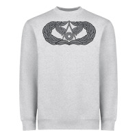 Heather Grey Air Force Civil Engineer Badge Heavyweight Sweatshirt - SnappyArt
