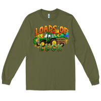 Army Green Loads of luck with tractor St. Patricks Day Long Sleeve Tee - FaDigitalArtStudio