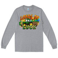 Heather Grey Loads of luck with tractor St. Patricks Day Long Sleeve Tee - FaDigitalArtStudio