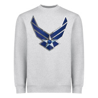Heather Grey US Air Force USAF Heavyweight Sweatshirt - SnappyArt