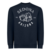 Navy womens sedona arizona t shirt sedona az vintage arizona vacation v nec Heavyweight Sweatshirt - SnappyArt