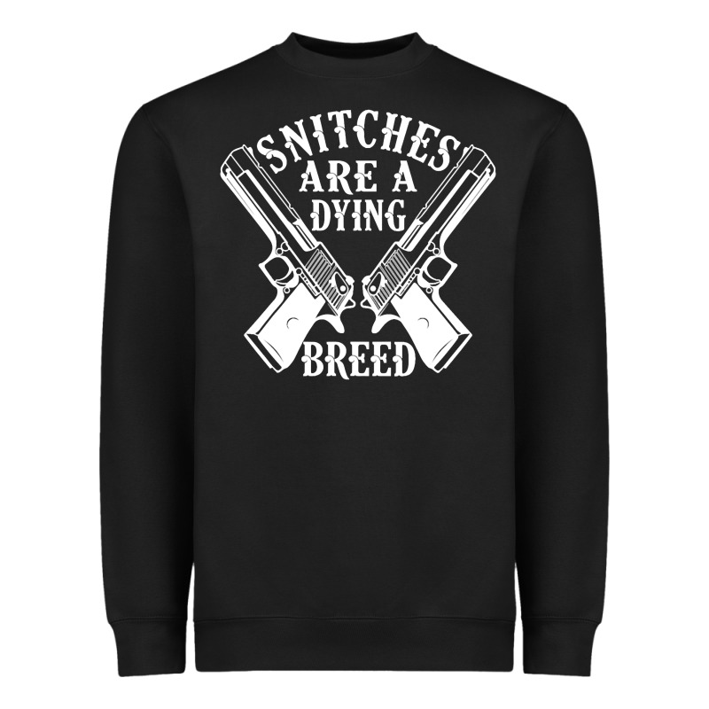 Snitches Are A Dying Breed Motorcycle Biker Gun Heavyweight Sweatshirt by SnappyArt | Teevron