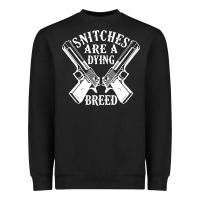 Black Snitches Are A Dying Breed Motorcycle Biker Gun Heavyweight Sweatshirt - SnappyArt
