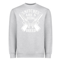 Heather Grey Snitches Are A Dying Breed Motorcycle Biker Gun Heavyweight Sweatshirt - SnappyArt