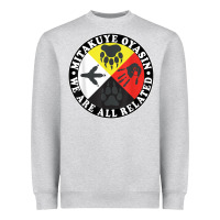 Heather Grey native american medicine wheel, mitakuye oyasin t shirt Heavyweight Sweatshirt - SnappyArt