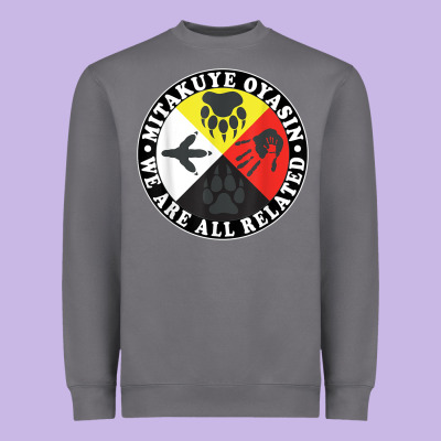 Native American Medicine Wheel, Mitakuye Oyasin T Shirt Heavyweight Sweatshirt Designed By Snappyart