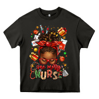Asphalt one merry nurse afro messy bun Heavy Core Tee - texasbilliewilder