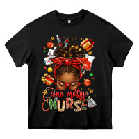 Black one merry nurse afro messy bun Heavy Core Tee - texasbilliewilder