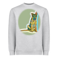 Heather Grey German Shepherd isolated on whot. Heavyweight Sweatshirt - SnappyArt