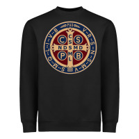 Black Saint Benedict Medal 1 Heavyweight Sweatshirt - SnappyArt