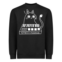 Black The KIFFNESS X ALUGALUG white cat Classic Heavyweight Sweatshirt - SnappyArt
