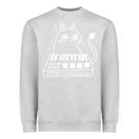Heather Grey The KIFFNESS X ALUGALUG white cat Classic Heavyweight Sweatshirt - SnappyArt