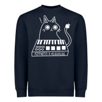 Navy The KIFFNESS X ALUGALUG white cat Classic Heavyweight Sweatshirt - SnappyArt
