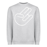 Heather Grey shocker hand Heavyweight Sweatshirt - SnappyArt
