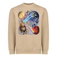 Mushroom Fluffy Kitten Shoot Laser Rainbow Space Galaxy, Cat Gifts Heavyweight Sweatshirt - SnappyArt