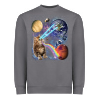 Fluffy Kitten Shoot Laser Rainbow Space Galaxy, Cat Gifts Heavyweight Sweatshirt | Teevron