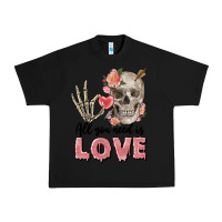 Black Skull all you need is love Urban Heavy Tee - FaDigitalArtStudio