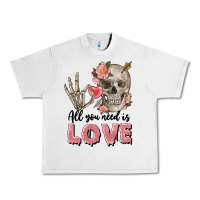 Lunar Rock Skull all you need is love Urban Heavy Tee - FaDigitalArtStudio