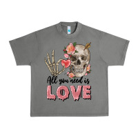 Tornado Skull all you need is love Urban Heavy Tee - FaDigitalArtStudio