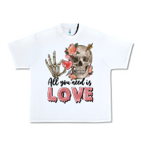 Skull All You Need Is Love Urban Heavy Tee | Teevron