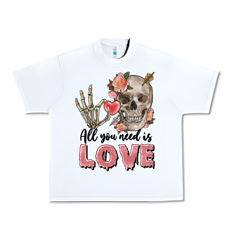 Skull All You Need Is Love Urban Heavy Tee by FaDigitalArtStudio | Teevron