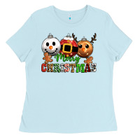 Baby Blue merry christmas Ladies Tee - CowGirlArtShop