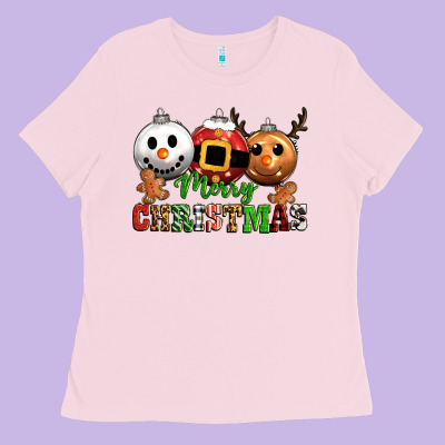 Merry Christmas Ladies Tee Designed By Cowgirlartshop