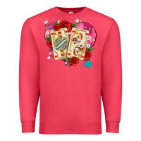 Cardinal playing cards roses and pearls Premium Sweatshirt - AdoDesignShop