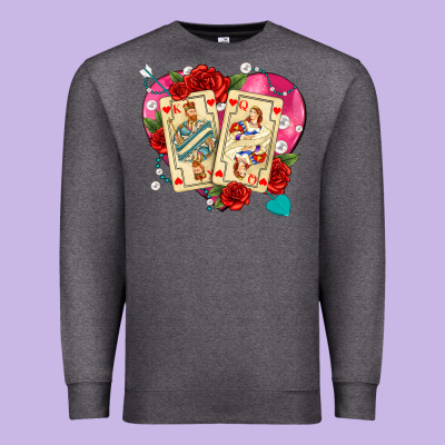 Playing Cards Roses And Pearls Premium Sweatshirt Designed By Adodesignshop