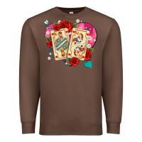 Chestnut playing cards roses and pearls Premium Sweatshirt - AdoDesignShop