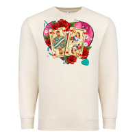 Sandshell playing cards roses and pearls Premium Sweatshirt - AdoDesignShop