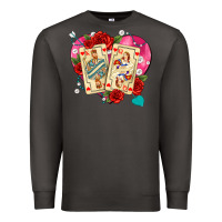 Smoke playing cards roses and pearls Premium Sweatshirt - AdoDesignShop