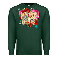 Sports Green playing cards roses and pearls Premium Sweatshirt - AdoDesignShop