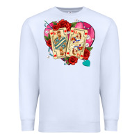 White playing cards roses and pearls Premium Sweatshirt - AdoDesignShop