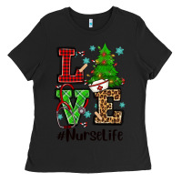 Black love nurse life christmas Ladies Tee - CowGirlArtShop