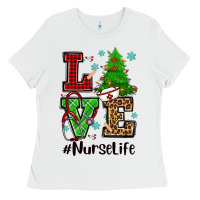 Love Nurse Life Christmas Ladies Tee | Teevron