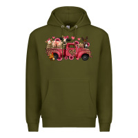 Army Green valentines day leopard farm animals truck Premium Hoodie - Jasminsmagicworld
