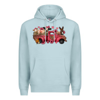Blue Mist valentines day leopard farm animals truck Premium Hoodie - Jasminsmagicworld