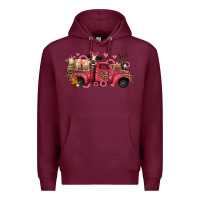 Burgundy valentines day leopard farm animals truck Premium Hoodie - Jasminsmagicworld